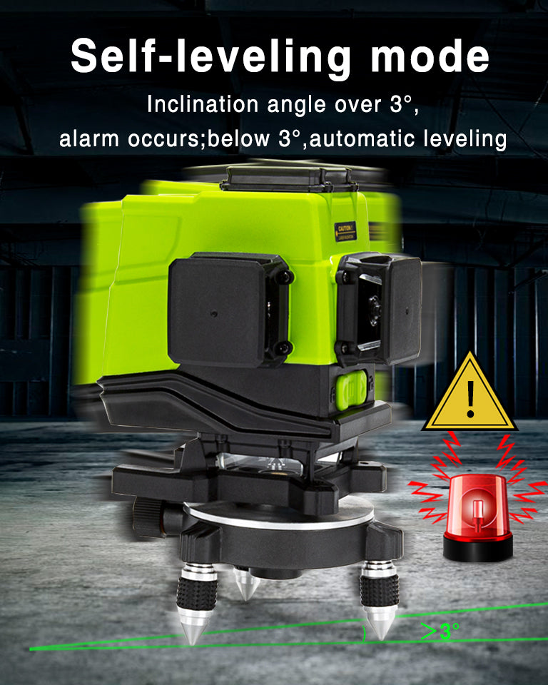 Heipoe 12 Lines Green Beam Self-leveling Vertical & Horizontal Laser Level  With Rechargeable Li-ion Battery & Outdoor Pulse Mode - Laser Levels -  AliExpress